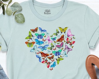 butterfly shirt, butterfly tee shirt, girls butterfly shirt, butterfly shirt for women, shirts with butterflies, Cute Butterfly Graphic Tee