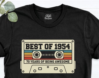 1954 Birthday Shirt, 70th Birthday Shirt, Vintage 1954 Limited Edition Cassette T-Shirt, 70th Birthday Gift For Women, 70th Birthday Men Tee