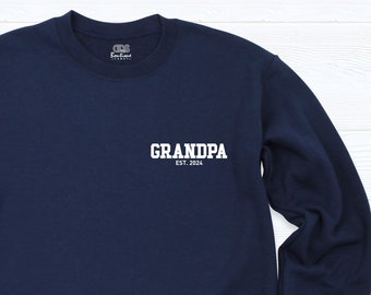 Custom Grandpa Sweatshirt, Pocket Personalized Grandpa Shirt, Gift for Grandpa, Grandpa Christmas Gift, New Grandpa Shirt, Grampa Est Shirt