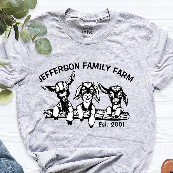 Custom Family Goats Shirt, Goat Farm Est Shirt, Farmer Family Matching Shirt, Farmer Girl Shirt, Goats Personalized Shirt, Gift For Women
