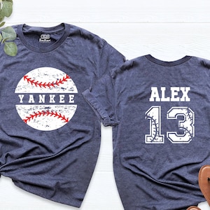 Baseball Custom Name Shirt, Front Baseball Team Tees, Back Name and Number Baseball Tee, Personalized Baseball Shirt, Baseball Birthday Gift