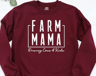 Farm Mama Sweatshirt, Raisin Cows and Kids Tee, Farm Mom Sweatshirt, Farm Life Shirt, farm sweats, custom farm sweat, womens sweats farmer