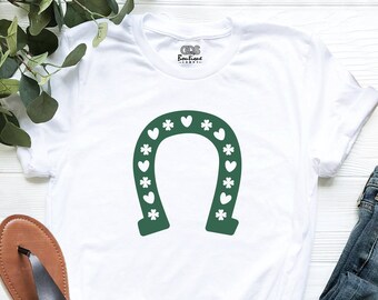 34 Sleeve Lucky Horseshoe Leopard Shamrock Shirt Unisex