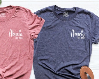 Abuelo Shirt, Abuela Shirt, Abuela Pregnancy Announcement, couple new abuelita tshirt, abuela and abuelo matching tshirts, Baby Reveal Shirt