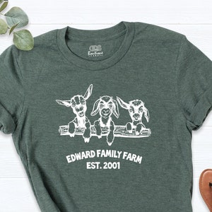 Custom Goat Shirt, Farm Matching Family Shirt, Customizable Farm Name Est Shirt, Goat shirts for women, Funny Farmer Shirt, Goat Lover Gift