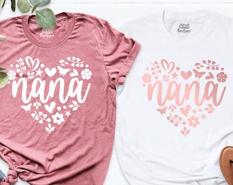 Nana Shirt, Nana Heart Shirt, Grandma Shirt, Nana Tee, Cute Christmas Shirt, Mother's Day Shirt, Grandmother Tee