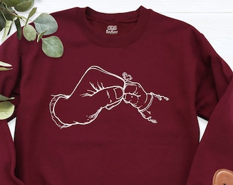 Fist Bump Sweatshirt, Father's Day Hoodie, Gift for Dad, Daddy Long Sleeve, Father And Son Matching Sweatshirt, Father And Daughter Shirt