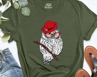 Owl Graphic Tee for Women, Funny Owl Shirt, Owl Print Shirts Casual Tops Tees, Night Owl Fan Shirt, Cute Owl Lover Gift for Her