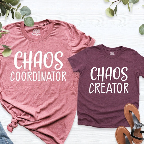 Mommy and Me Shirts, Chaos Coordinator Shirt, Chaos Creator, Funny Mommy and Me Outfits, Mom Matching Shirts, Mother Son and Daughter Tees