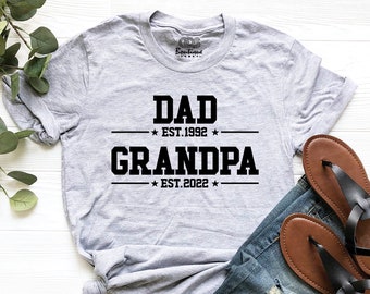 Camiseta "Papá Est. Abuelo Est.", Camiseta personalizada para papá y abuelo, Regalo para abuelo, Camiseta para papá y abuelo, Camiseta para el Día del Padre, Regalo para abuelo.