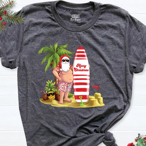 Santa Beach Holiday Christmas Adult Shirt main image 1