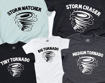 Tornado Matching Family Shirts, Storm Chaser, Tiny Tornado, Big Tornado, Storm Watcher, Mom Kids Shirt, Dad Baby T-shirt, Mother's Day Shirt