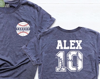 Custom Baseball Shirt, Baseball Team Name Tees, Back Name and Number Baseball Tee, Personalized Baseball Mom Shirt, Baseball Birthday Gift
