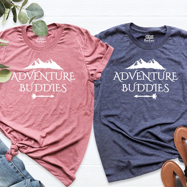 Adventure Buddies Couples Shirts Travel T-Shirt Road Trip Tshirt Best Friend Vacation Shirt Family Travel Shirt Matching Couples Trip Shirt