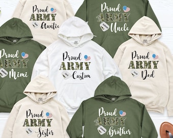 Proud Army Family Hoodie, Custom Family Army Hoodie, Proud Army Sister, Army Family Tee, Funny Army Family Custom Hoodie, Army Dad Hoodie,