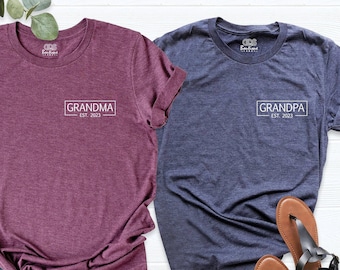 grandma shirt, grandpa shirt, grandma and grandpa shirts, grandparent shirts, custom grandma shirt, new grandma shirt, personalized grandpa