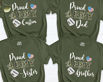 Proud Army Family Shirts, Cool USA Army Dad Custom T-Shirt, Custom Army Family Outfits