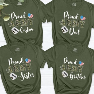 Proud Army Family Shirts, Cool USA Army Dad Custom T-Shirt, Custom Army Family Outfits