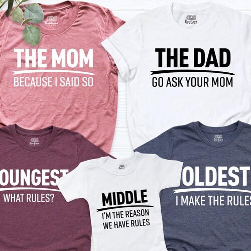 Rules Family Shirt Matching Family T-shirt Funny Family - Etsy