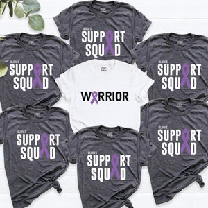 Custom Support Squad Pancreatic Cancer Shirt, Purple Ribbon Warrior Team Shirt, Group Cancer Awareness Tees, Pancreatic Cancer Family Tee
