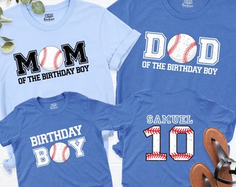 Baseball Birthday Shirt, Boy Birthday Outfit, Family Sports Theme Birthday Tee, Personalized Baseball Party Shirt, Custom Baseball Name Tee