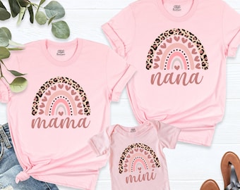 Rainbow Mama Mini Shirts, Nana Shirt, Matching Mom and Me Tees, Mothers Day Tee, Grandma Gift Shirt, Mommy and Me Outfits, Mama Baby Shirt