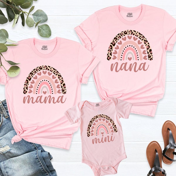 Rainbow Mama Mini Shirts, Nana Shirt, Matching Mom and Me Tees, Mothers Day Tee, Grandma Gift Shirt, Mommy and Me Outfits, Mama Baby Shirt
