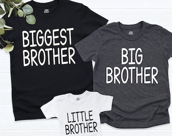 Big Matching Brother Shirts, Middle Brother Shirt, Little to Middle Brother, Baby Toddler Brother Shirts, Oldest Middle and Youngest Shirts,