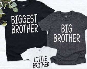 Big Matching Brother Shirts, Middle Brother Shirt, Little to Middle Brother, Baby Toddler Brother Shirts, Oldest Middle and Youngest Shirts,