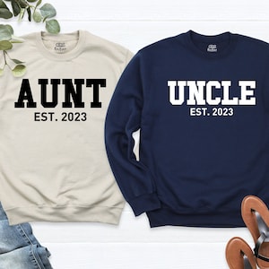 Uncle Sweatshirt, aunt and uncle shirts, pregnancy announcement aunt and uncle, uncle aunt gift, aunt and uncle sweatshirt, custom new uncle