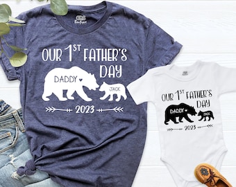 Our 1st Father's Day Shirts, Daddy and Me, Daddy Matching Shirts, Baby And Father, Fathers Day Shirt, 2023 New Dad & Baby Bodysuit