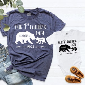 Our 1st Father's Day Shirts, Daddy and Me, Daddy Matching Shirts, Baby And Father, Fathers Day Shirt, 2023 New Dad & Baby Bodysuit