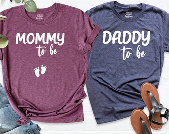 Mom And Dad Pregnancy Announcement T-Shirts - Matching Couple Tees For Pregnancy Reveal, Fathers Day Gift - View #10