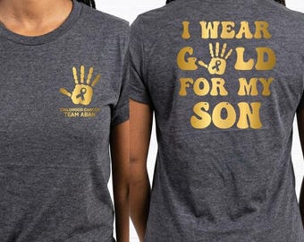 Childhood Cancer shirt I wear gold my custom Shirt Child Cancer Shirt Childhood Awareness Tee Childhood Support Family Shirt Gold Ribbon Tee