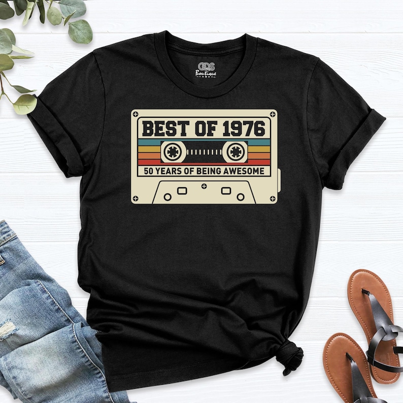 Best Of 1976 50th Birthday Shirt, Retro 1976 Cassette Shirt, Vintage 50th birthday tees for women men tshirt, 50th Birthday Party Tee Shirt Bild 1