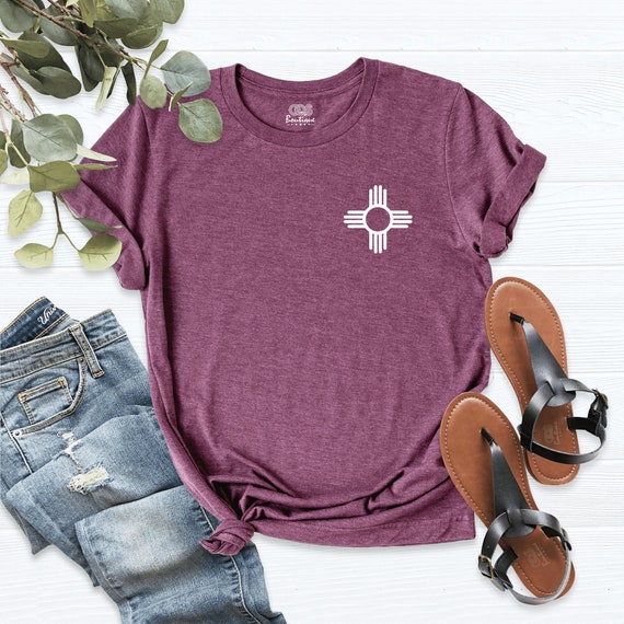 New Mexico Flag Shirt, New Mexico Shirt, State Flag Shirt, New Mexico Zia Shirt, New Mexico Gift, Pocket New Mexico Tee, Southwestern Shirt