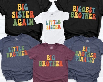 Colorful Matching Brother Shirts, Biggest Brother, Big Brother Shirt, Baby Announcement, New Big Brother T-Shirt, Baby Announcement Shirt,