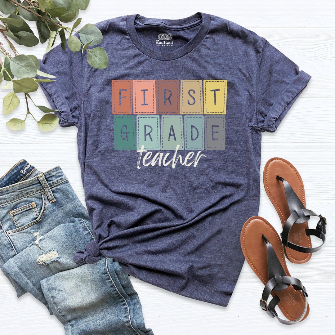 First Grade Teacher Shirt, 1st Grade Teacher Tees, Teacher Crew Tees ...