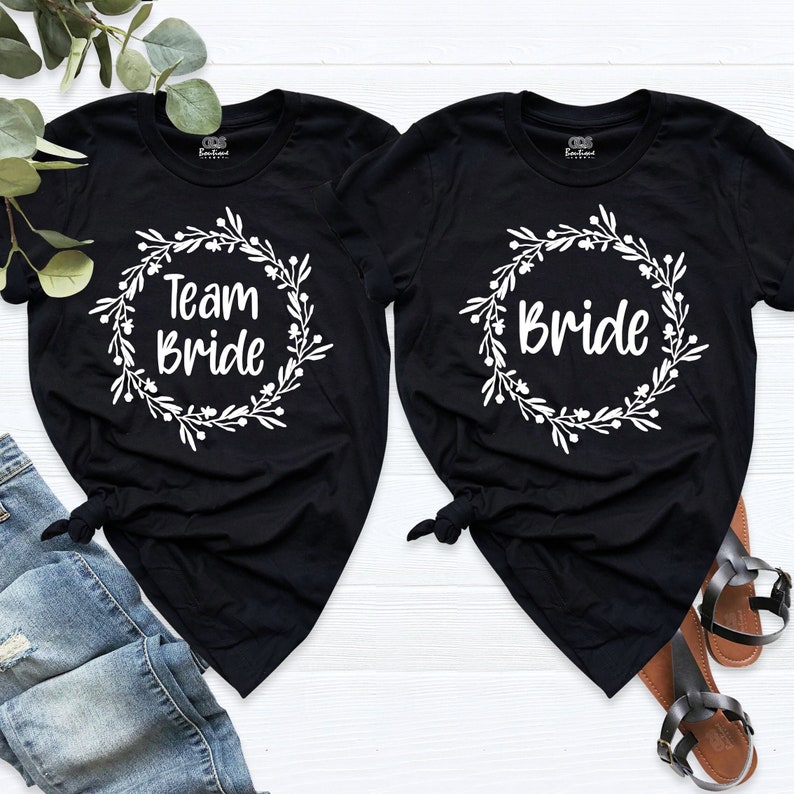 Bride Team Bride Bachelorette Shirts, Custom Bridal Party Tees, Fun ...