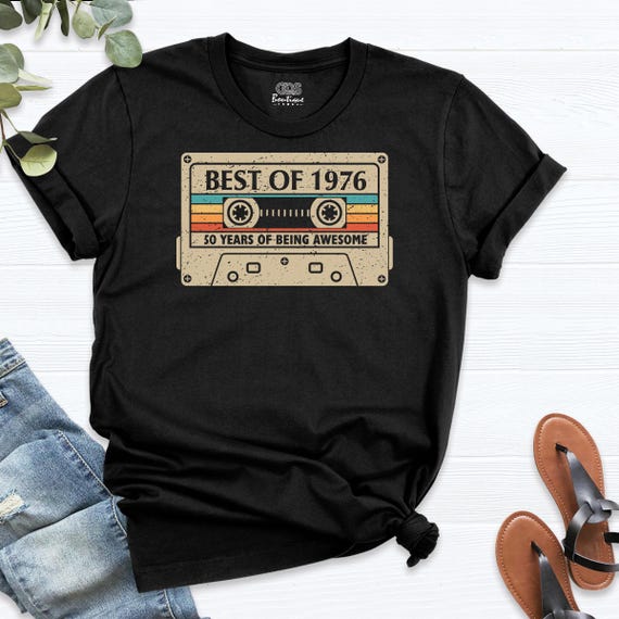 Vintage 1976 Cassette Tape Shirt 50th Birthday Shirt Women Best Of 1976 50 Birthday Shirt Retro 50th Birthday Shirt Men 1976 Vintage Shirts