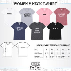 The image is a collage of various t-shirt designs, including different colors and styles, along with size charts and measurement specifications.