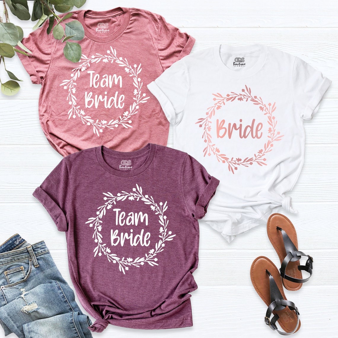 Bride Team Bride Bachelorette Shirts, Custom Bridal Party Tees, Fun ...