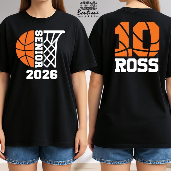 Senior Basketball Shirts Custom Basketball Senior Name Number Tshirt 2026 Senior Night Basketball Boy Girl Shirt Basketball Class Off Outfit