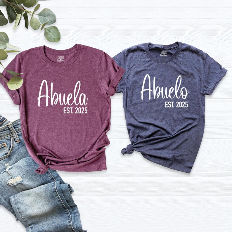 Abuela and Abuelo Shirts, Custom Grandparent Shirt, Family Matching Tee