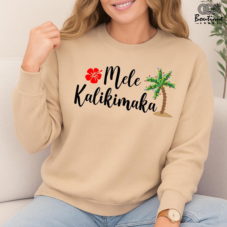 Mele Kalikimaka Sweatshirt, Hawaiian Christmas Hoodie, Holiday Party Graphic Shirt, Aloha Christmas Sweater, Funny Christmas Long Sleeve, image 10