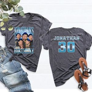 Custom Birthday Photo Name Shirt Personalized bootleg Birthday Party Tee Birthday Shirts Custom Face Birthday Tshirt, Birthday Face Name Tee image 10