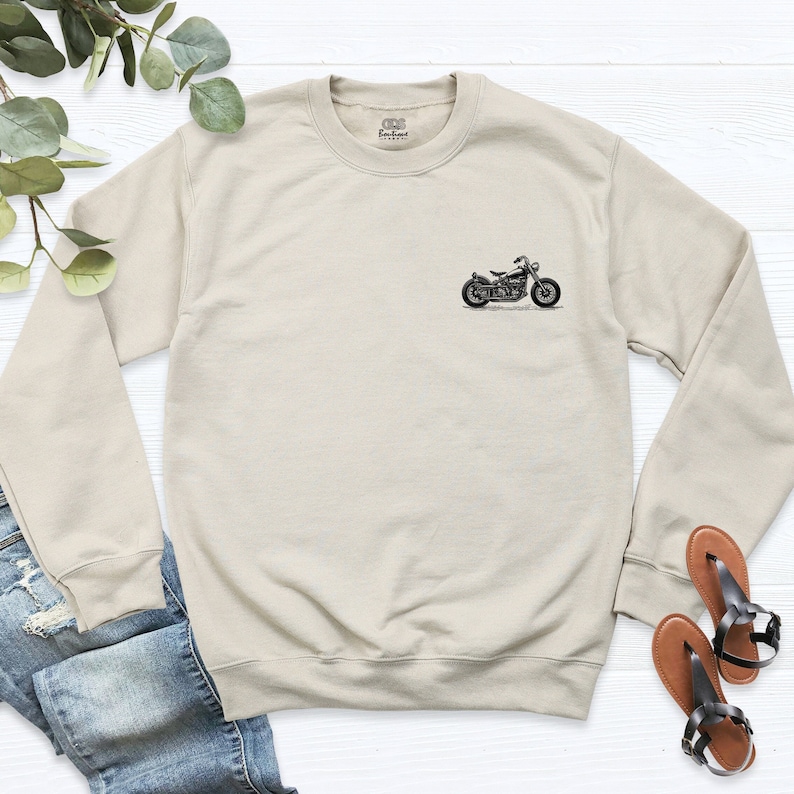 Motorcycle Sweatshirt, Motorcycle Lover Gifts, Motorcycle Lover Sweatshirt, Biker Hoodie, Riders Group Sweatshirt, Motorcycle Drawing Tee bild 1
