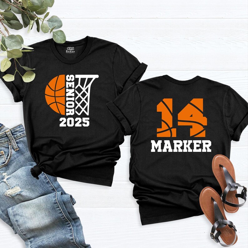 Senior Basketball Shirt, Custom Name Number Shirt, Back Design Basketball Tee, Senior Birthday Shirt, Senior Night Shirt, 2025 Senior Shirt
