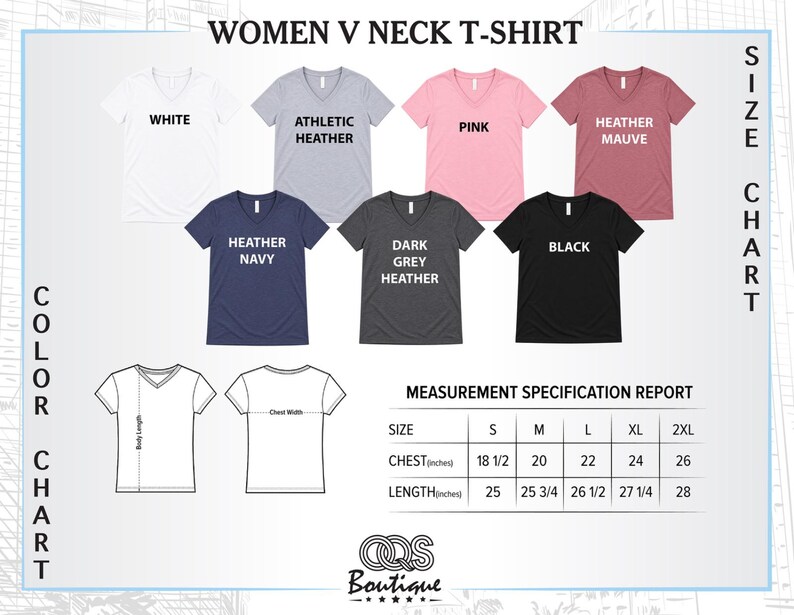 The image is a collage of various t-shirt designs, including different colors and styles, along with size charts and measurement specifications.