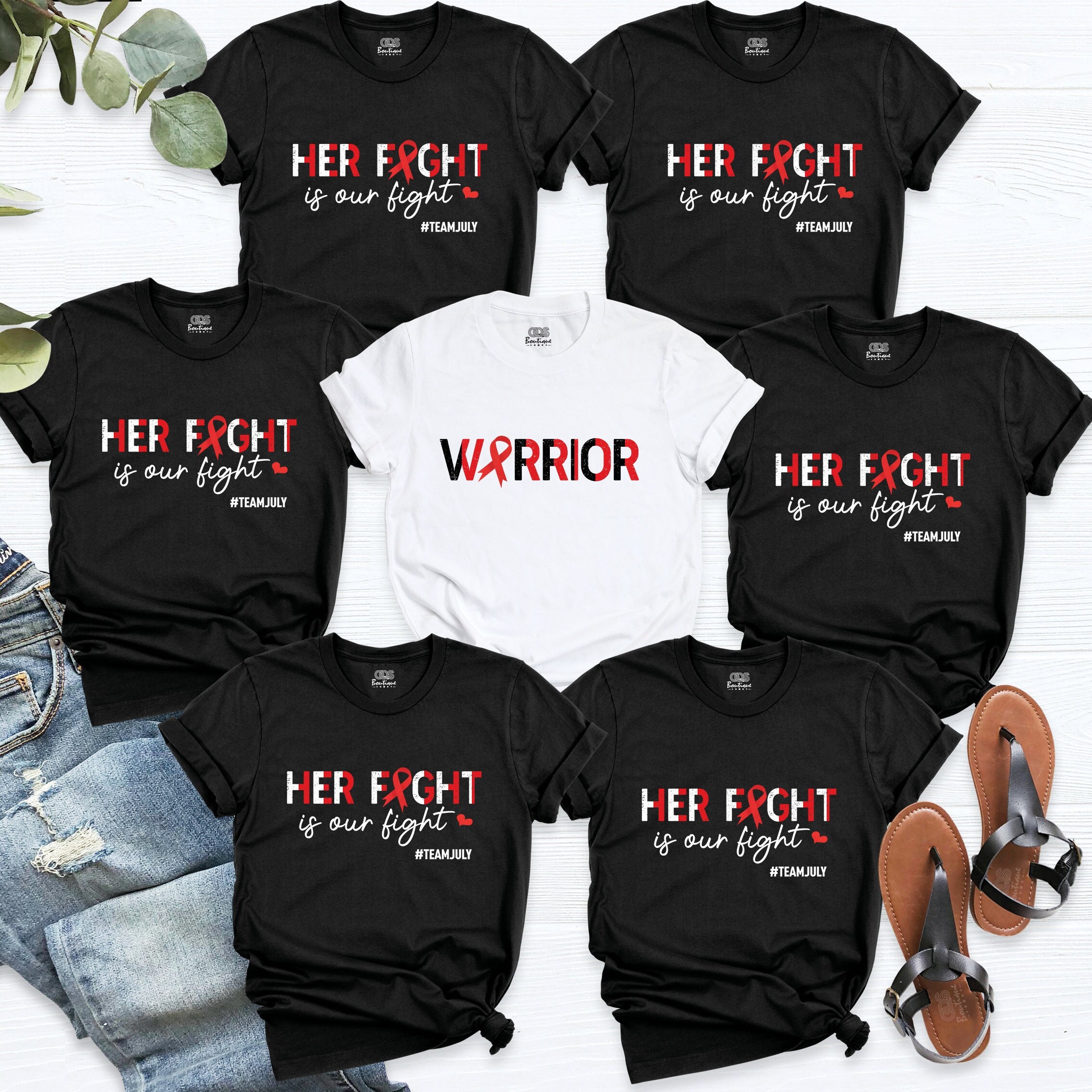 Multiple Myeloma Awareness Shirt, Burgundy Ribbon MM Warrior T-Shirt, Blood Cancer Awareness Gift Shirt, Custom Her Fight is Our Fight Shirt